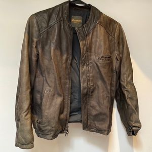 Timeless 100% leather jacket, double zip size S